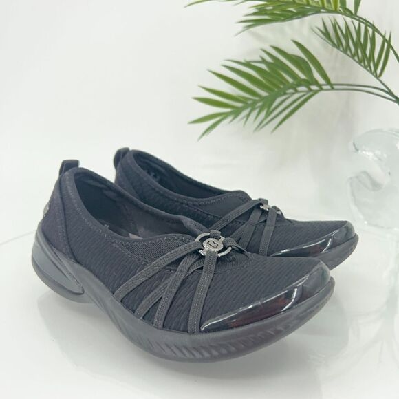 Bzees Women's Niche Slip On Flat Size 6 Black Stretch Fabric Light Shoe - Picture 1 of 11